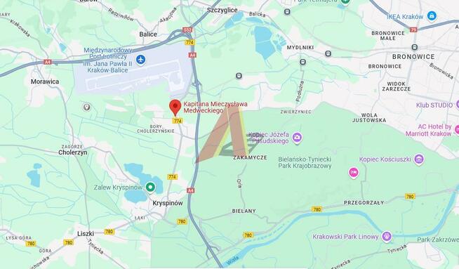 Działka usługowa Balice gm. Zabierzów, Medweckiego