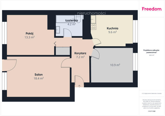 3 pokoje | 65m² | balkon | piwnica | garaż