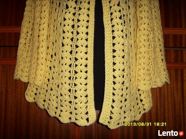 ŻÓŁTY ŻAKARDOWY SWETEREK + GRATIS =WROCŁAW=