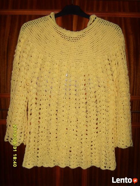 ŻÓŁTY ŻAKARDOWY SWETEREK + GRATIS =WROCŁAW=