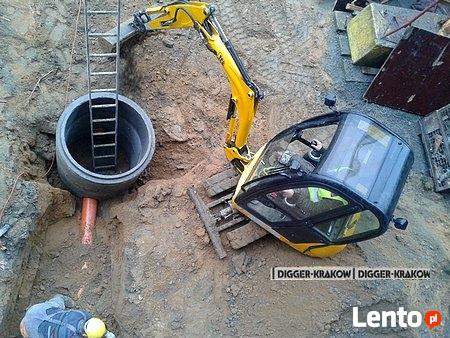 Usługi minikoparką wynajem minikoparki Krakow Wieliczka JCB