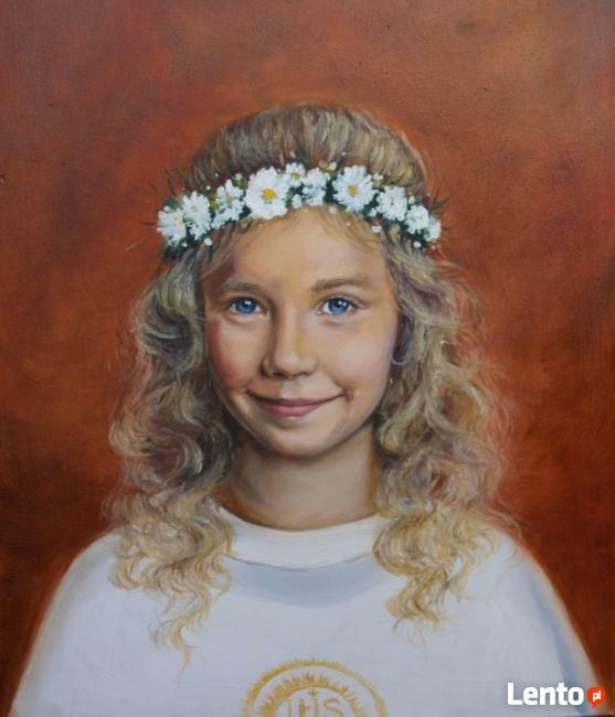 Portret dziecka. Maluje artysta plastyk.