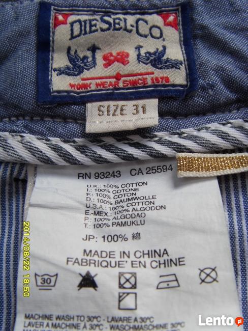 SPODNIE JEANSOWE KHAKI „DIESEL” =WROCŁAW=