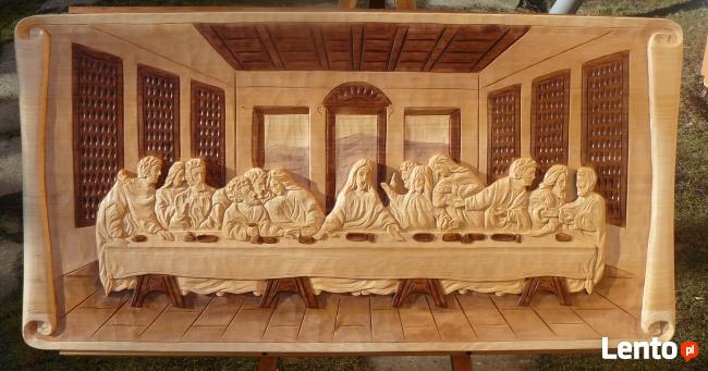 Płaskorzeźba ostatnia wieczerza rzeźba drewno prezent