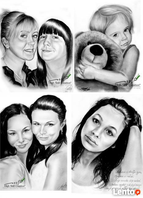 PORTRET RĘCZNIE WYKONANY ślubny rocznica prezent urodzinowy