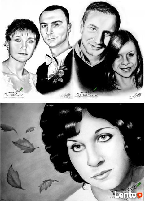 PORTRET RĘCZNIE WYKONANY ślubny rocznica prezent urodzinowy