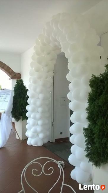 Bramy z balonów łuki balonowe dekoracje weselne slubne przyj