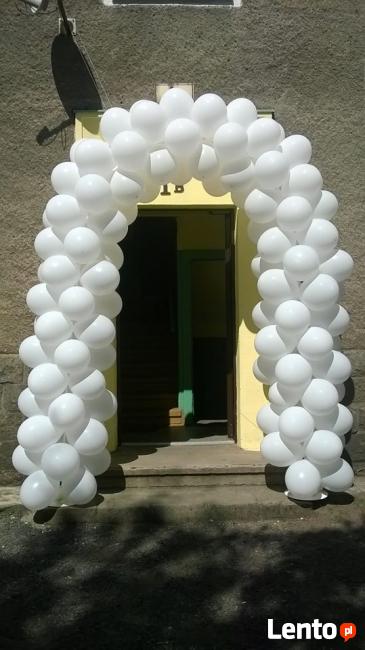 Bramy z balonów łuki balonowe dekoracje weselne slubne przyj