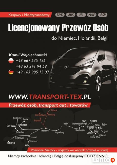Przewóz osób Niemcy , Holandia, Belgia. Codziennie!!!