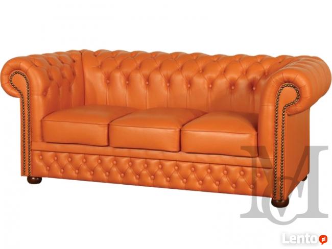 Sofa Chesterfield Tudor 3-osbowa kanapa skóra naturalna