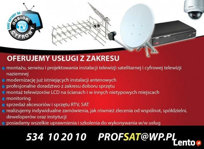 montaż instalacja ANTEN SAT DVB-T telewizja anteny SERWIS