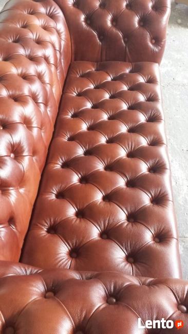Sofa Wiliams Chesterfield 3 rozkładana-skóra naturalna