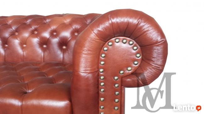 Sofa Wiliams Chesterfield 3 rozkładana-skóra naturalna