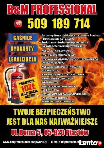 Gaśnice,Hydranty,Legalizacja,Ppoż,Instrukcje,Znaki BHP