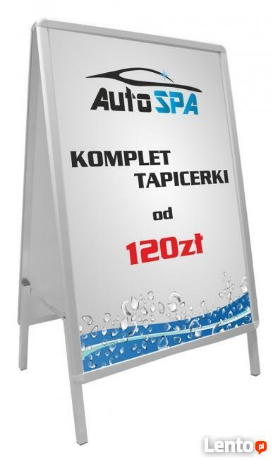 POTYKACZ, STOJAK REKLAMOWY - Aluminiowy, drewniany kredowy