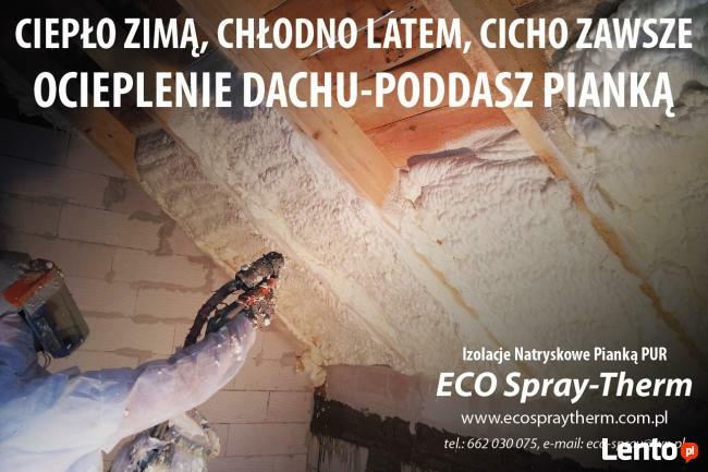 Ocieplenie poddasza dachu pianka PUR