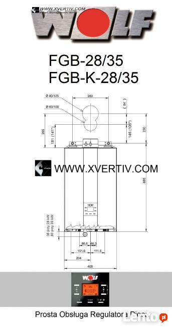 Wolf FGB-K-35 Cena Kondensacyjny Piec Gazowy 2-funkcyjny