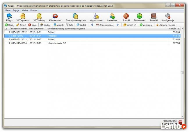 Księga - Podatkowa Księga Przychodów i Rozchodów KPIR, progra