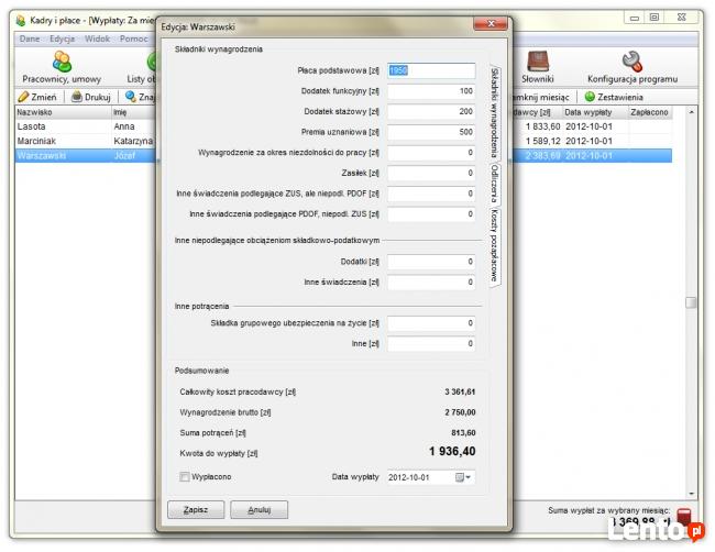 Kadry i Płace -program kadrowo-płacowy