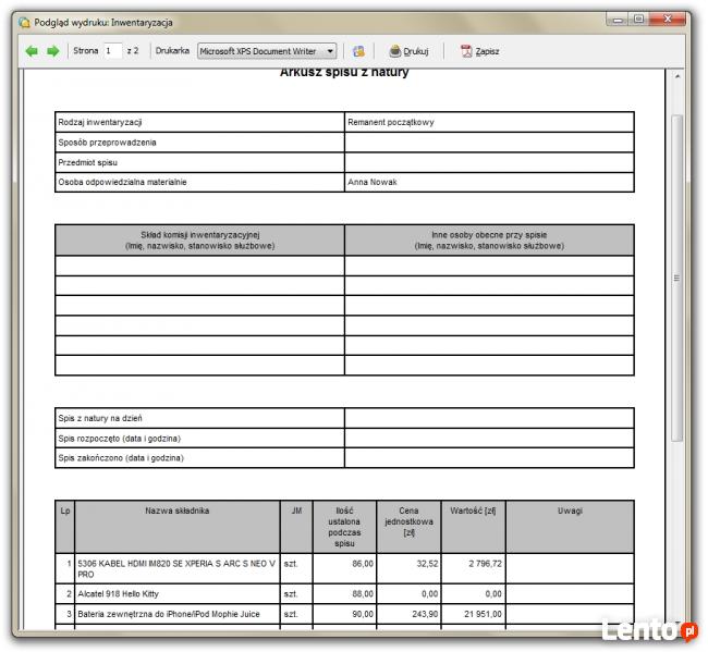 Sprzedaż i Magazyn - Fakturowanie z obsługą magazynu, Faktur
