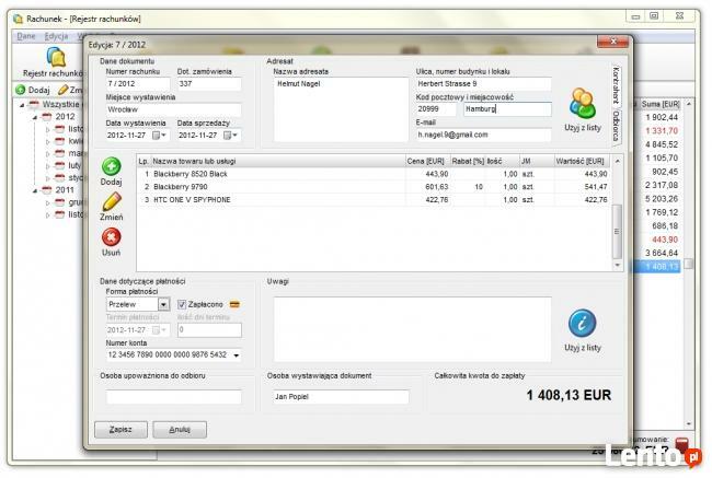 Rachunek-program do wystawiania rachunków oraz faktur bez VA