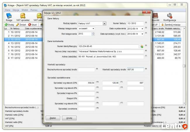 Księga - Podatkowa Księga Przychodów i Rozchodów KPIR, progra