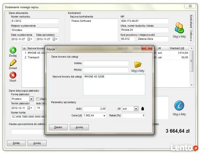Rachunek-program do wystawiania rachunków oraz faktur bez VA