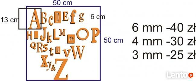 dekoracyjny alfabet