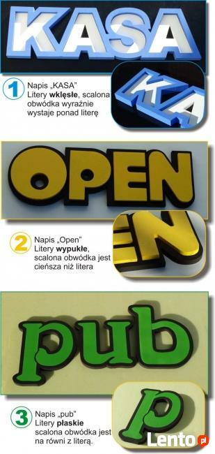 tablice litery znaki ze styroduru