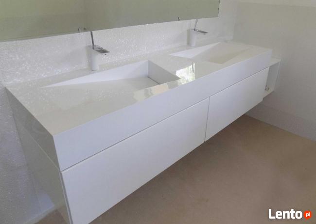 Umywalki podwójne z blatem Umywalka na wymiar Corian Staron