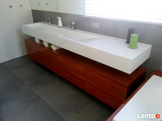 Umywalki podwójne z blatem Umywalka na wymiar Corian Staron