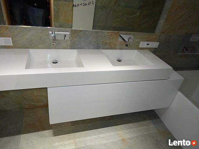 Umywalki podwójne z blatem Umywalka na wymiar Corian Staron