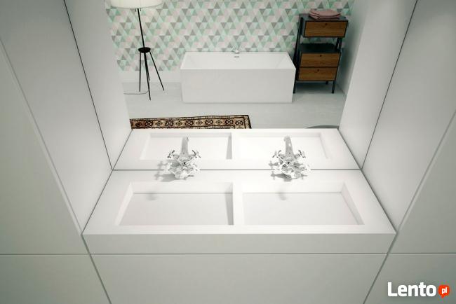 Umywalki podwójne z blatem Umywalka na wymiar Corian Staron