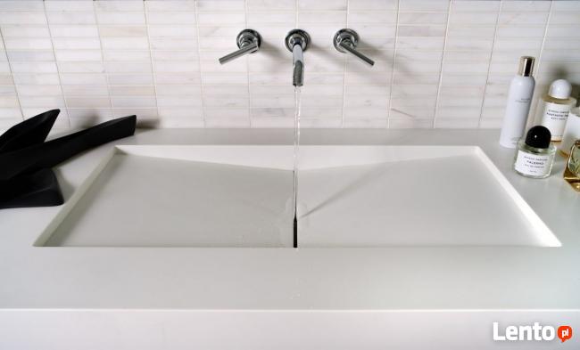 BLATY KOMPOZYTOWE umywalki z blatem Corian Staron Krion GFK