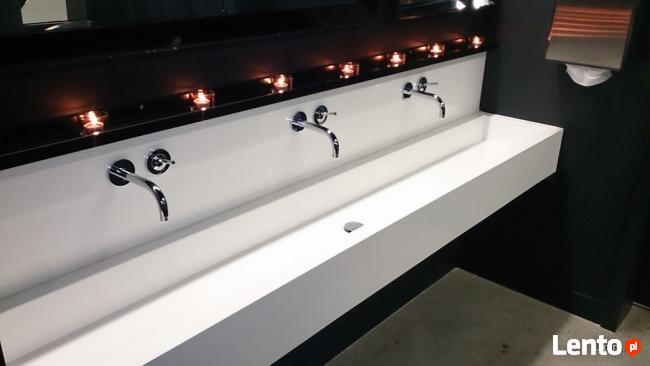 Kompozyty solid surface Corian Staron Krion - blaty umywalki