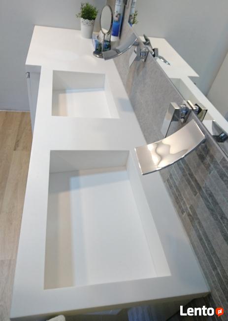 BLATY KOMPOZYTOWE umywalki z blatem Corian Staron Krion GFK