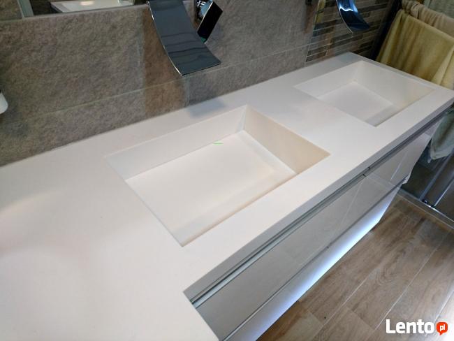 BLATY KOMPOZYTOWE umywalki z blatem Corian Staron Krion GFK