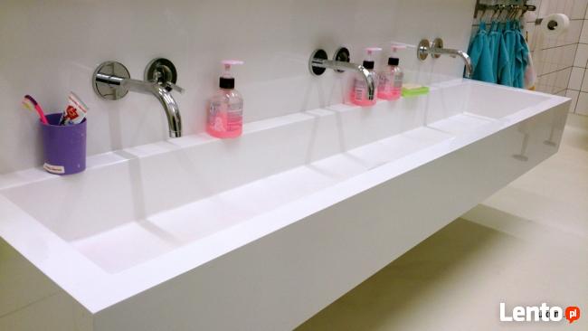 Kompozyty solid surface Corian Staron Krion - blaty umywalki