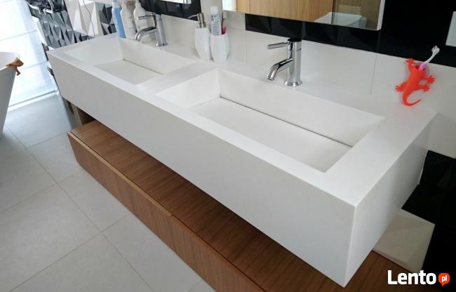 BLATY KOMPOZYTOWE umywalki z blatem Corian Staron Krion GFK