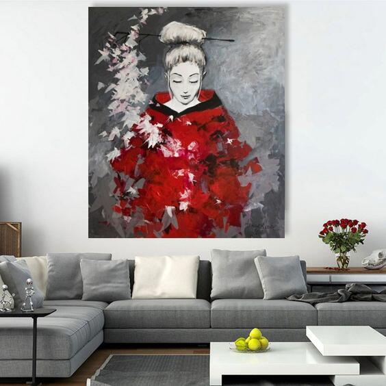 Akryl na płótnie Gałązka wiśni obraz artystki A.Laube