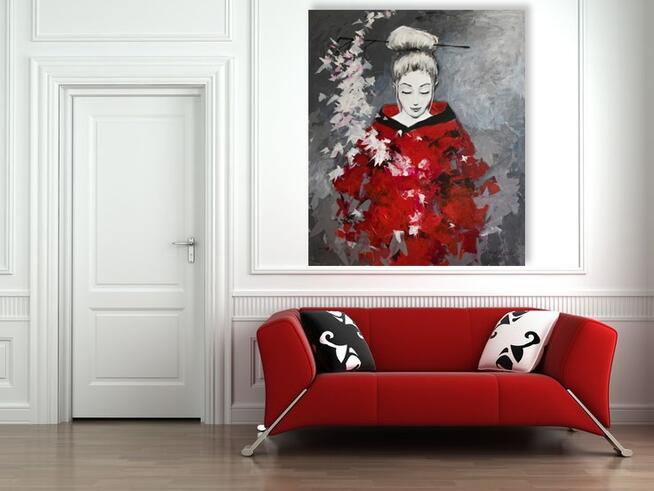 Akryl na płótnie Gałązka wiśni obraz artystki A.Laube