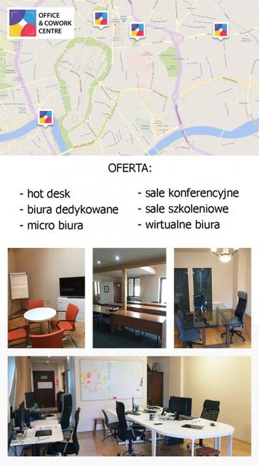 Coworking - biurka, mikrobiura, sale konferencyjne