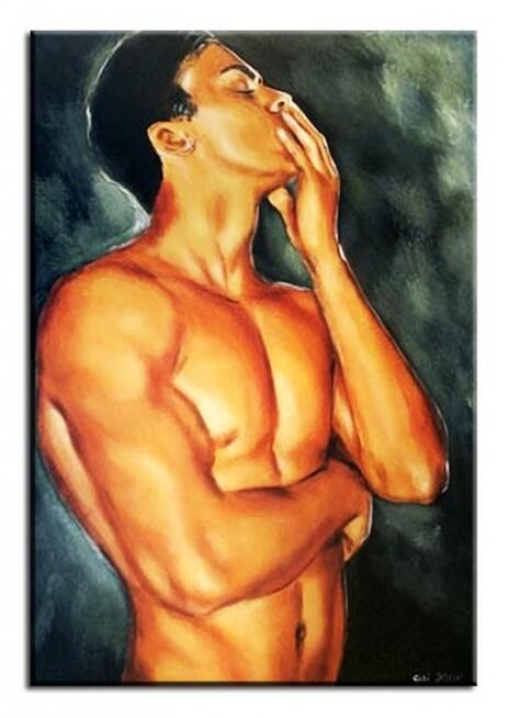 obraz olejny na płótnie mężczyzna akt 60 x 90 cm