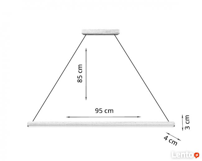 Lampa sufitowa wisząca Agata LED 20W oprawa drewno