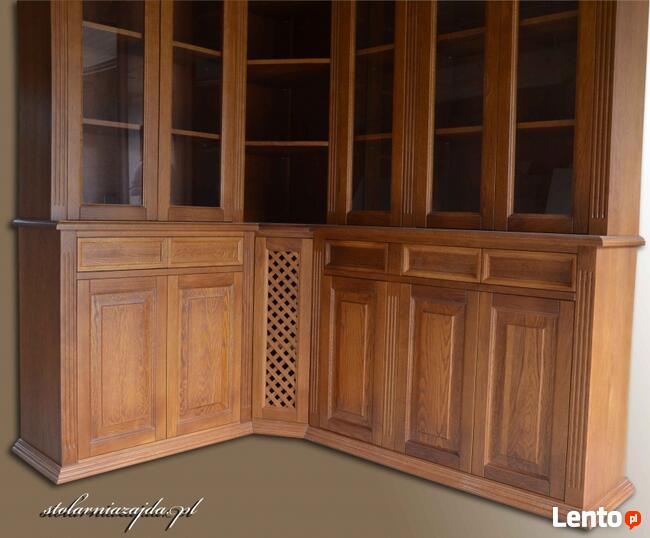 Biblioteczka z drewna dębowego. Regał na książki