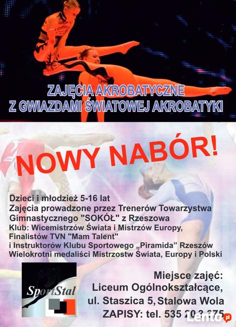 Akrobatyka Sportowa w Stalowej Woli. SportStal - Nowy Nabór!