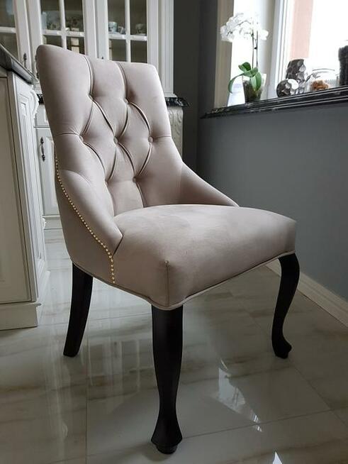 Krzesło pikowane z kolatką Noga LUDWIK Producent nowe