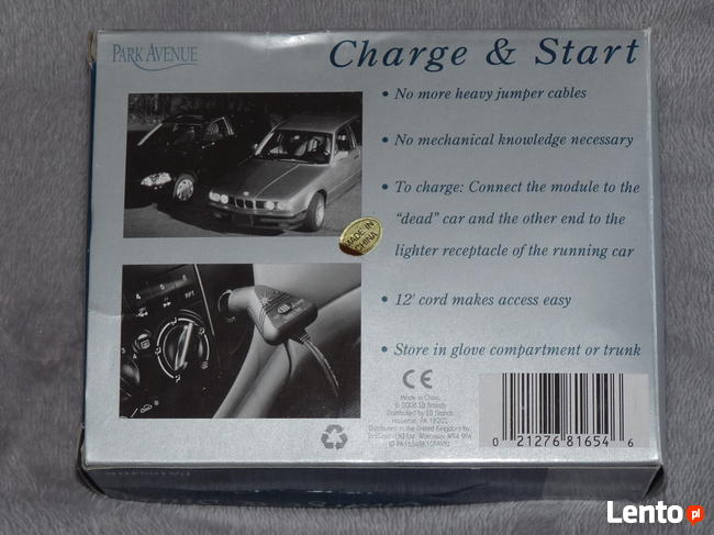 Kabel rozruchowy - ładowarka do auta na wtyk od zapalniczki