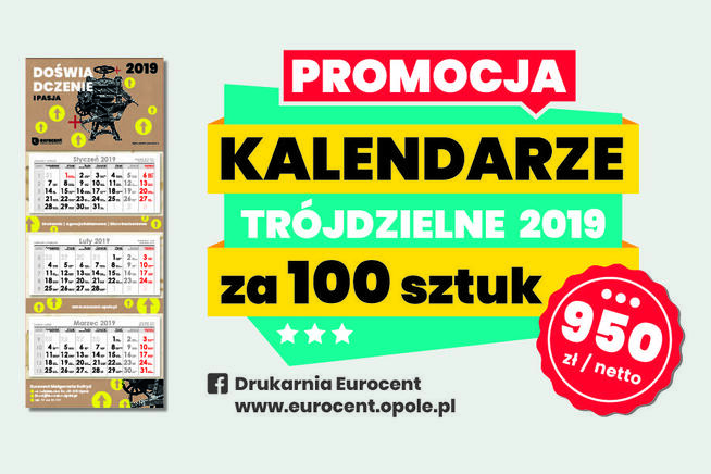 Kalendarze trójdzielne na 2019 r. w ofercie promocyjnej!