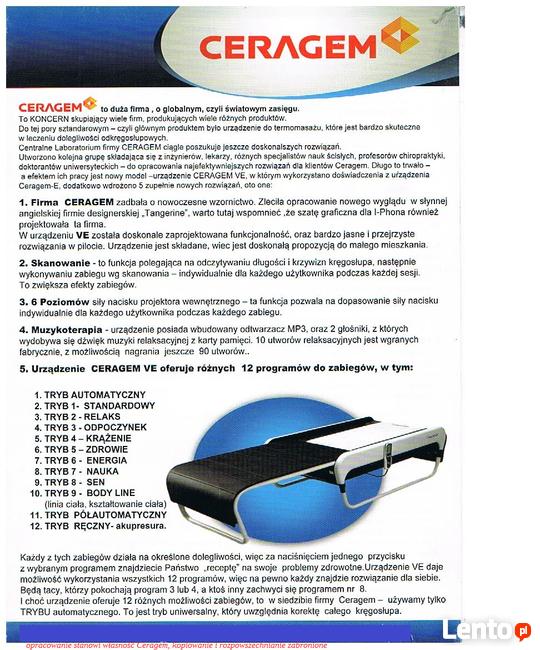 Ceragem masaż kręgosłupa
